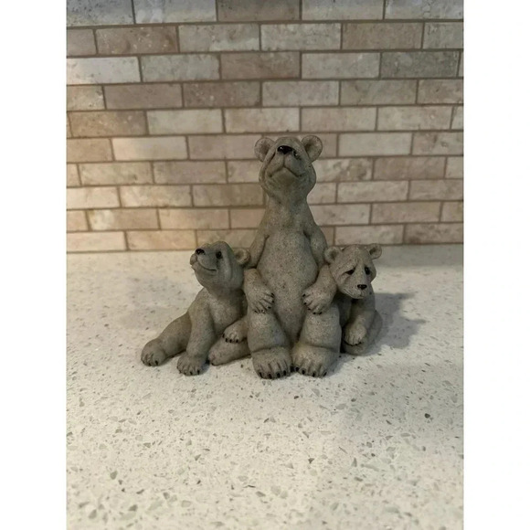QUARRY CRITTERS Mom & Cubs - 3 Bears Figurine 1999  Teddy Bears Mama and Cubs (n - Picture 1 of 4